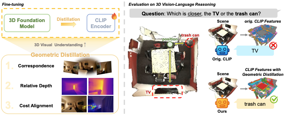 3D-Aware VLMs with Geometric Distillation